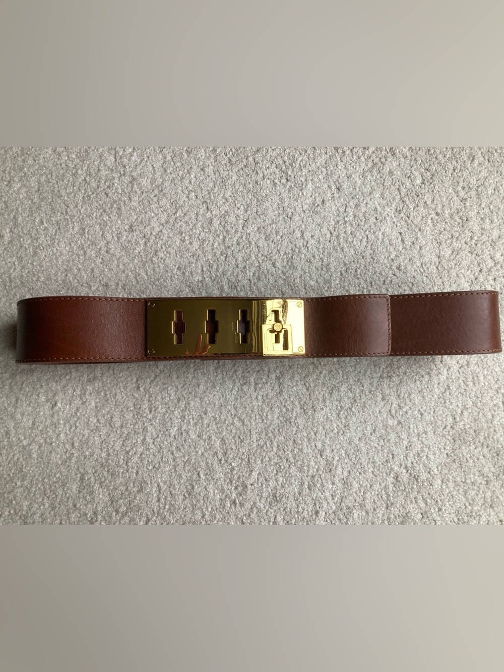 Tory Burch turnlock brown belt